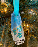 Hilton Head Hand Painted Oyster Shell Ornaments with Turtles